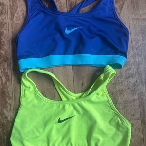 Nike Women's Swim Tops in Royal Blue and Neon Yellow-Green